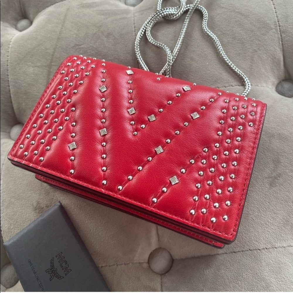 MCM Crossbody Mini Diamond Disco Studded Bag new